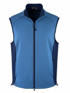 Greyson Sequoia Lux Performance Vest Blue & Navy Golf Athletic Full Zip Mens M